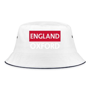 Englische Flagge Minimalistisches Design - Bucket Hat - Weiß/Navy - Vorne