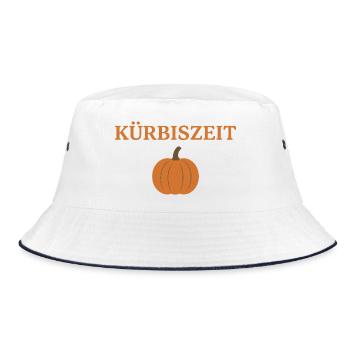 Pumpkin Time Autumn Motif - Bucket Hat - white/navy - Front
