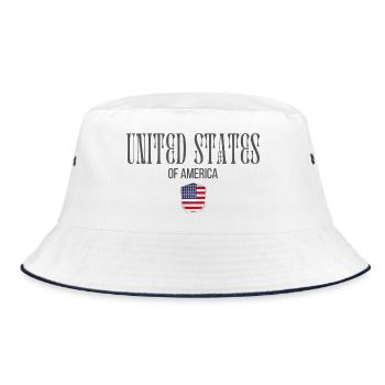 American pride, minimalist sleek design - Bucket Hat - white/navy - Front