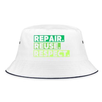 An ecological theme with a message - Bucket Hat - white/navy - Front