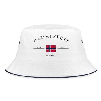 Hammerfest Norwegen – Urlaub Souvenir & Geschenk - Bucket Hat - Weiß/Navy - Vorne
