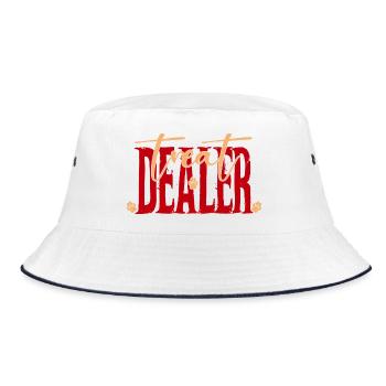 Treat Dealer Paw Print Typography - Bucket Hat - white/navy - Front