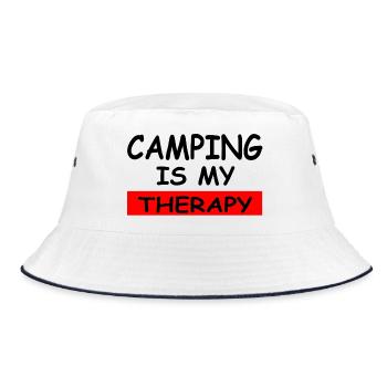 Camping - Bucket Hat - Weiß/Navy - Vorne