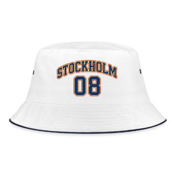 Stockholm 08 Varsity Edition - Bucket Hat - Weiß/Navy - Vorne