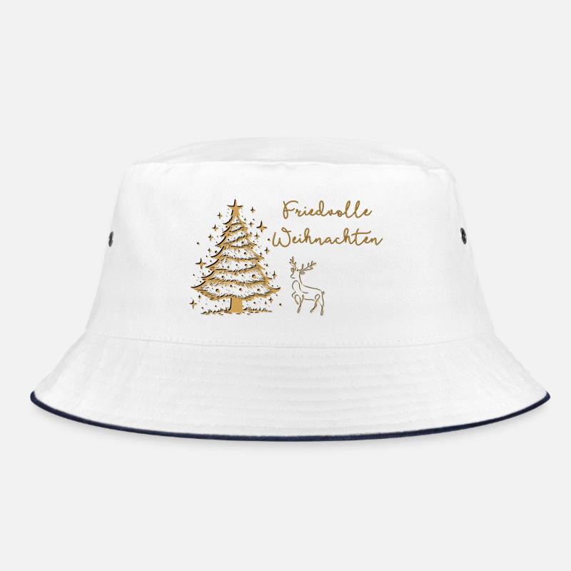 Friedvolle Weihnachten im Wald Hirsch Christbaum Bucket Hat