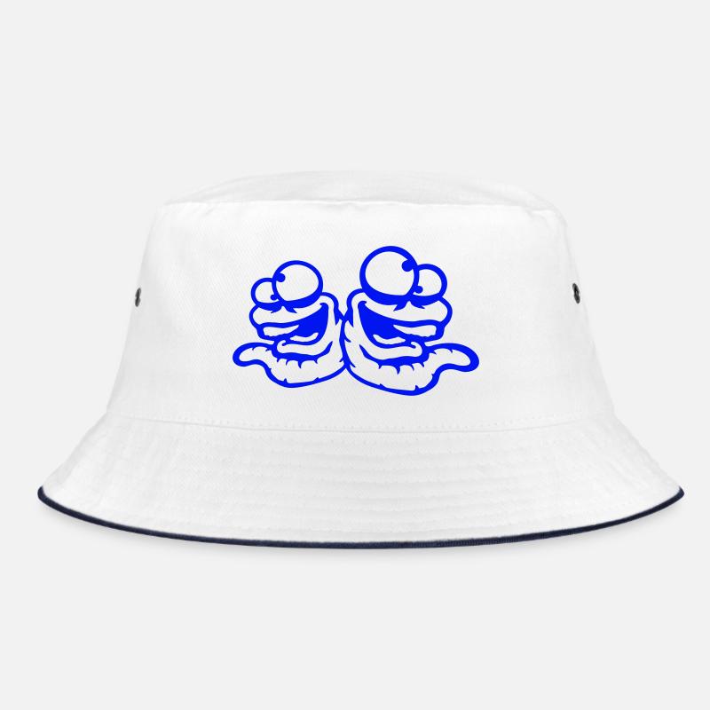 Worms Laughing Duo Crazy Squinting Silly Team Bucket Hat