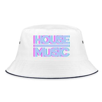 House Music EDM Glow - Bucket Hat - white/navy - Front