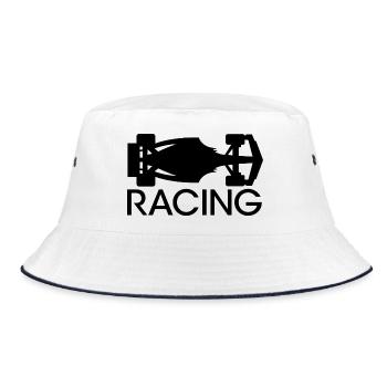 Fast racing car design for motorsport fans - Bucket Hat - white/navy - Front