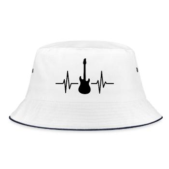 Gitarre Pulse Silhouette - Bucket Hat - Weiß/Navy - Vorne