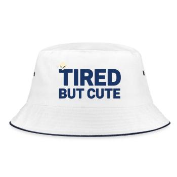 T-shirt Humour Bébé TIRED BUT CUTE | Minimaliste  - Bob - blanc/marine - Devant