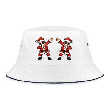 Dab Santa Doppelgänger - Bucket Hat - Weiß/Navy - Vorne
