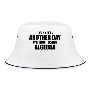 Ich habe heute überlebt, ohne Algebra zu machen - Bucket Hat - Weiß/Navy - Vorne