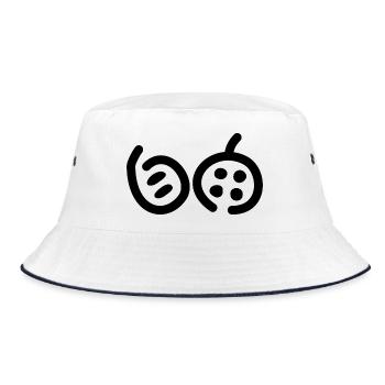 Japanese Kanji for 'Freedom' Black - Bucket Hat - white/navy - Front