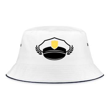 Police Cap & Badge | Honor & Respect - Bucket Hat - white/navy - Front