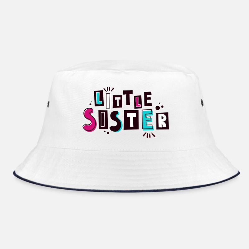 Kleine Schwester - Bucket Hat - Weiß/Navy