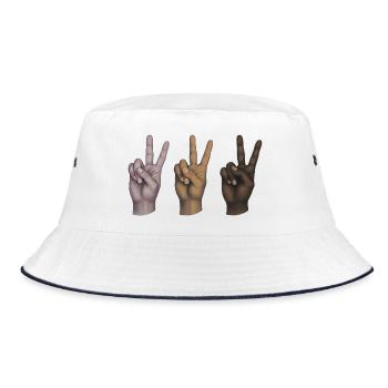 PEACE HANDS  ALL EQUALS  - peace & love - Bob - blanc/marine - Devant