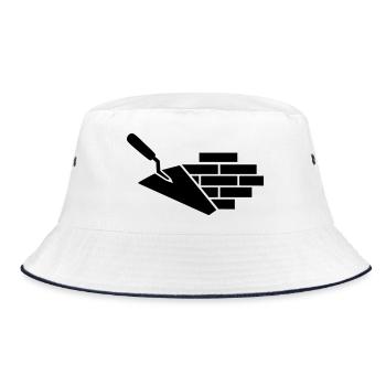 Maurer logo with trowel & brick - Bucket Hat - white/navy - Front