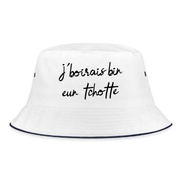Ich würde bin eun tchotte trinken, humor chti du Nord - Bucket Hat - Weiß/Navy - Vorne