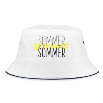 Summer Yellow Black - Bucket Hat - white/navy - Front