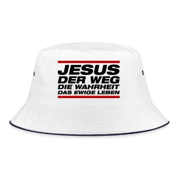 Jésus - La Voie, La Vérité, La Vie, - Bob - blanc/marine - Devant