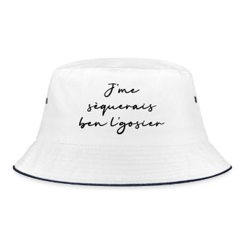 Ich würde mir den Hals lutschen - Bucket Hat - Weiß/Navy - Vorne