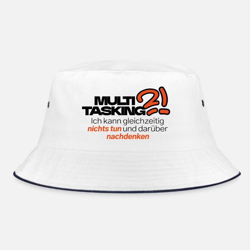Multitask in style - Bucket Hat - white/navy