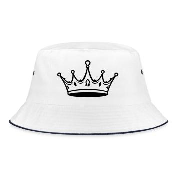 Crown Outline - Bucket Hat - white/navy - Front