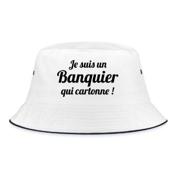 Je suis un banquier qui cartonne - Bob - blanc/marine - Devant