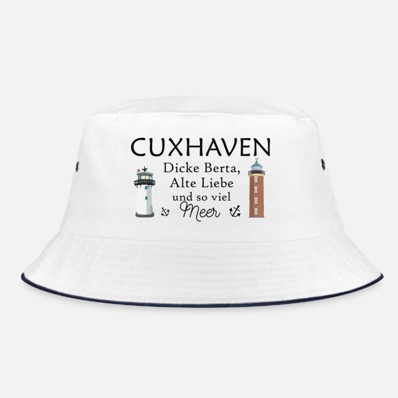 Cuxhaven, hand-drawn lighthouses, old love Bucket Hat