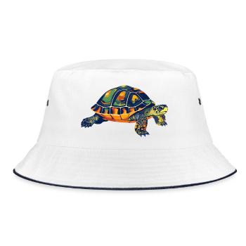 Tortue de mandala colorée Grande tortue - Bob - blanc/marine - Devant