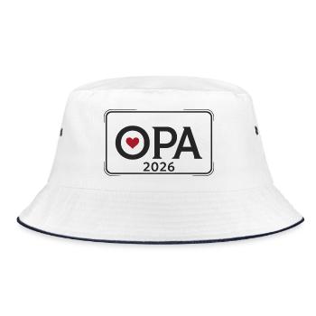 OPA 2026 Proud Grandpa Announcement - Bucket Hat - white/navy - Front