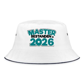 Master 2026 Abschluss Promotion Sponsion - Bucket Hat - Weiß/Navy - Vorne