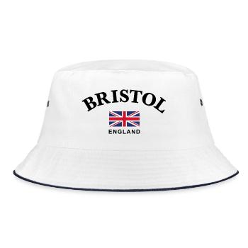 Bristol, England - Bucket Hat - white/navy - Front