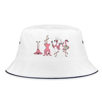 Flamingos: chef and kitchen coach - Bucket Hat - white/navy - Front