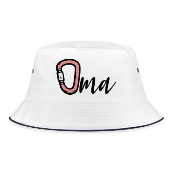 Hiking Camping Oma - Bucket Hat - white/navy - Front