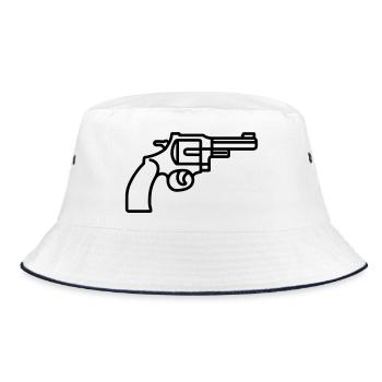 Revolver - Bucket Hat - Weiß/Navy - Vorne