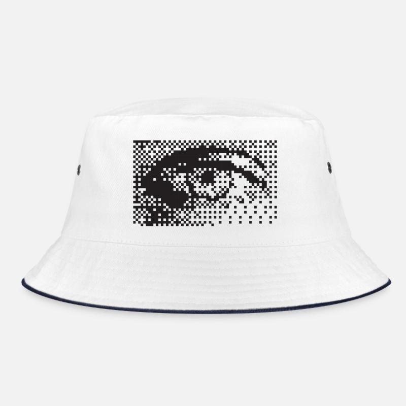Midnight Pixel Eye Pattern Bucket Hat