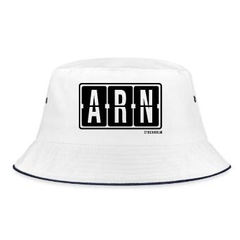 Stockholm ARN, sweat à capuche souvenir de la ville, t-shirt, casquette - Bob - blanc/marine - Devant
