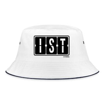 Istanbul IST, City Souvenir T-shirt, Socken, Tasse - Bucket Hat - Weiß/Navy - Vorne