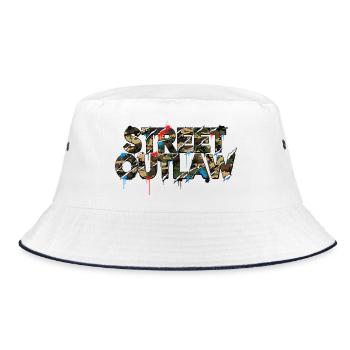 Street Outlaw Camouflage Car Tuning - Bucket Hat - Weiß/Navy - Vorne