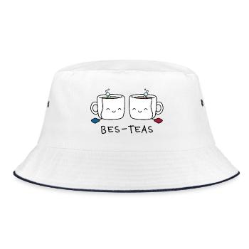 Bes-Teas – Funny Tea Pun Design - Bucket Hat - white/navy - Front