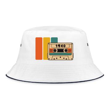 1940 Birthday 1940 Born 1940 Birthday - Bucket Hat - white/navy - Front