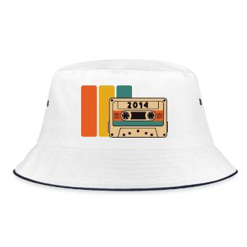 2014 Birthday 2014 Born in 2014 Birthday - Bucket Hat - white/navy - Front