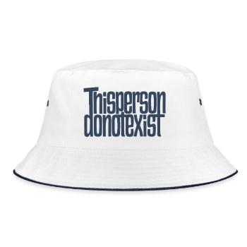 ThisPersonDoNotExist - Bucket Hat - white/navy - Front