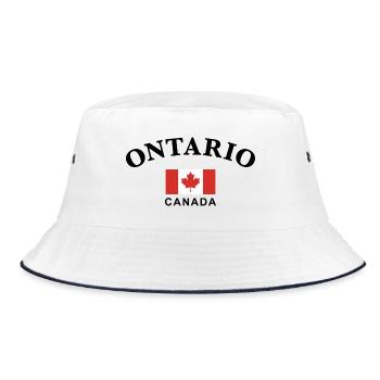 Ontario, Canada - Bucket Hat - white/navy - Front