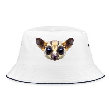 Galago Buschbaby Affen Galagos Affe Süßer Galago - Bucket Hat - Weiß/Navy - Vorne