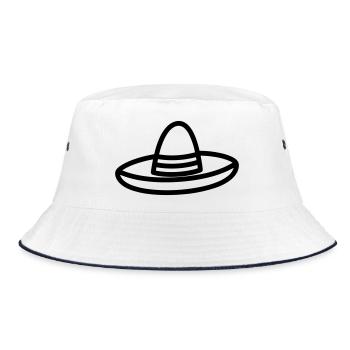 chapeau mexicain - Bob - blanc/marine - Devant