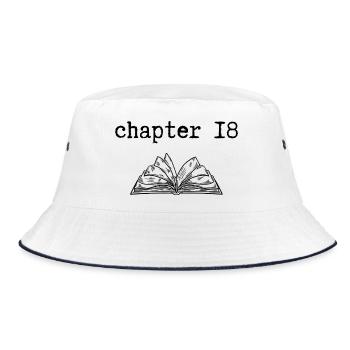 chapter 18 Birthday - Bucket Hat - white/navy - Front