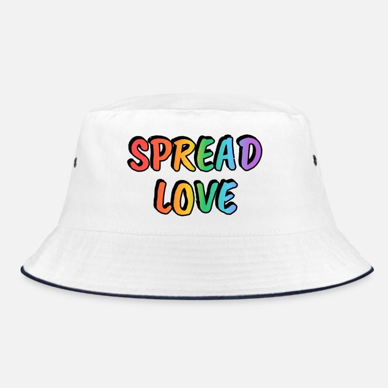 Spread Love Rainbow Text LGBT Pride Bucket Hat