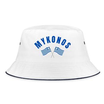Mykonos Greek Flags - Bucket Hat - white/navy - Front